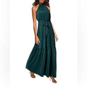 Teal sleeveless halter dress size xl